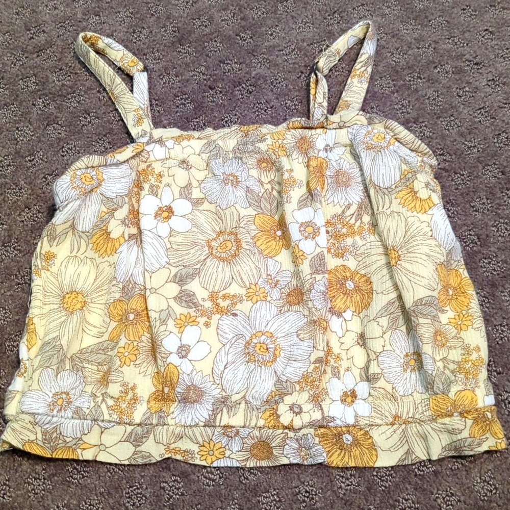 Like New!  Abercrombie Kids flower crop top - size 7/8
